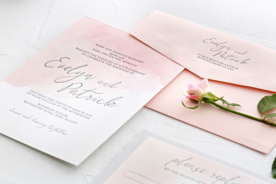 Pink Teapot Design and Letterpress Wedding Invitations Melbourne